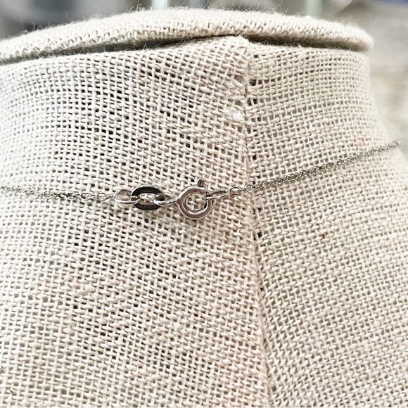 JTV Sterling Silver Bar Pendant Necklace With Clear Crystals Women’s One Size - Picture 6 of 6